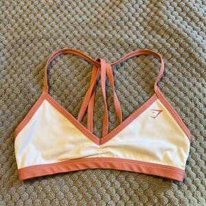 Gymshark Minimal Sports Bra Classic Pink/ White